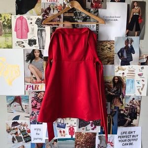 DO & BE Red Satin Strapless Mini Dress